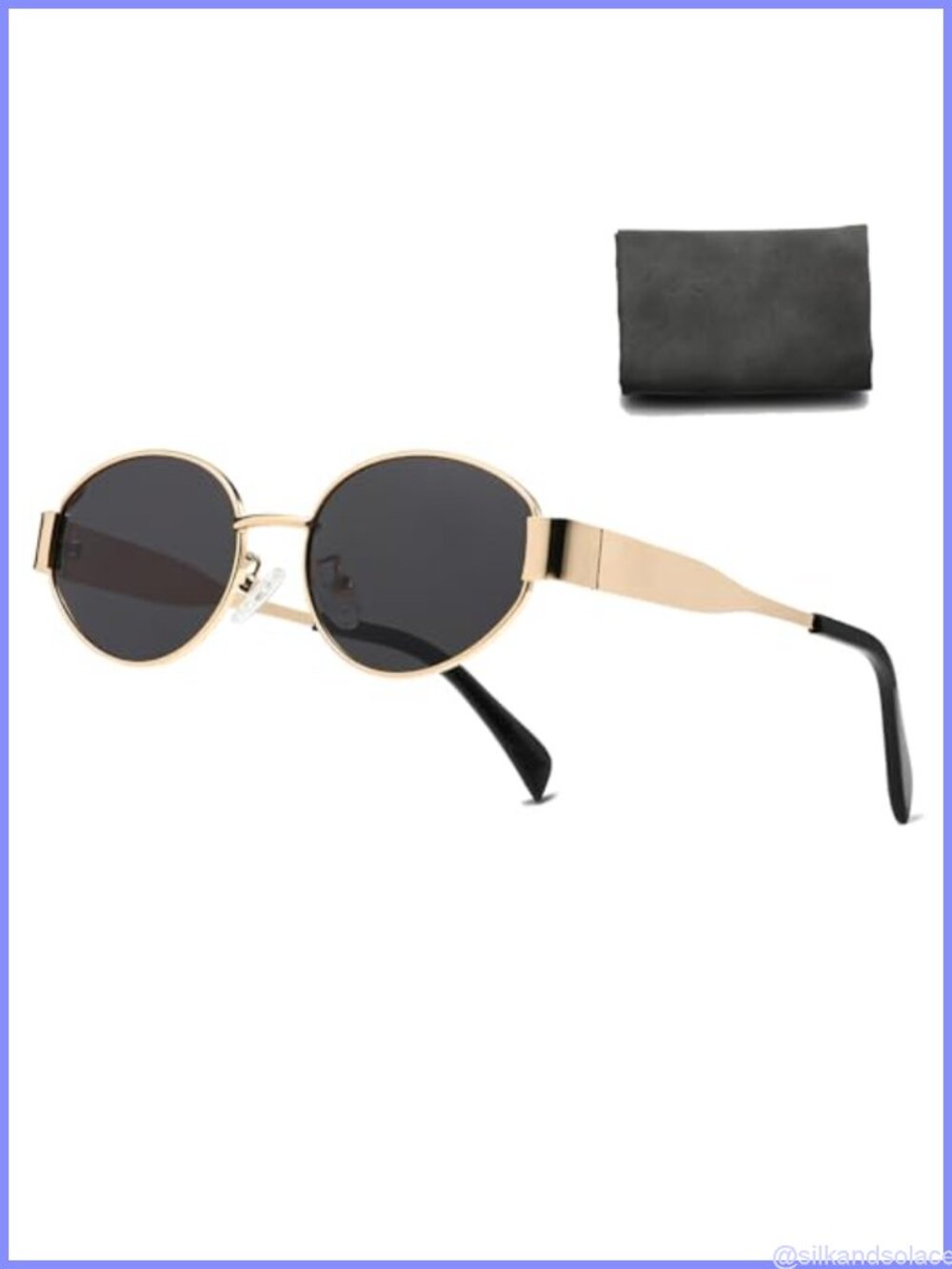 Retro Oval Polarized Sunglasses UV400 Half Frame Unisex